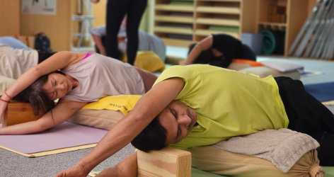 Relax class — restorative bolster pose